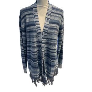 ⭐️ Women’s Lauren Ralph Lauren Black Label Open Front Blue Cardigan Size Mefoum